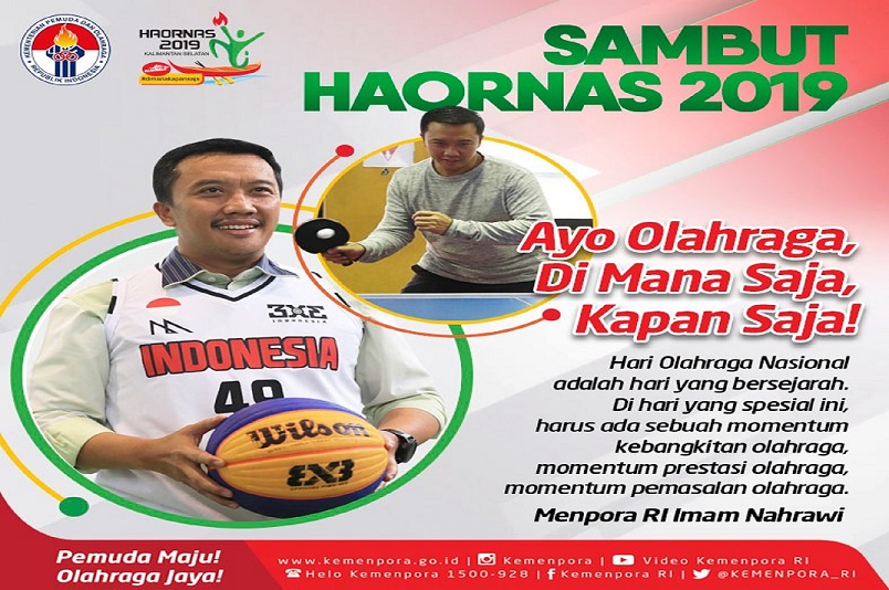 HARI OLAHRAGA NASIONAL 2019, AYO OLAHRAGA, DIMANA SAJA, KAPAN SAJA! | Situs Resmi Pemerintah ...