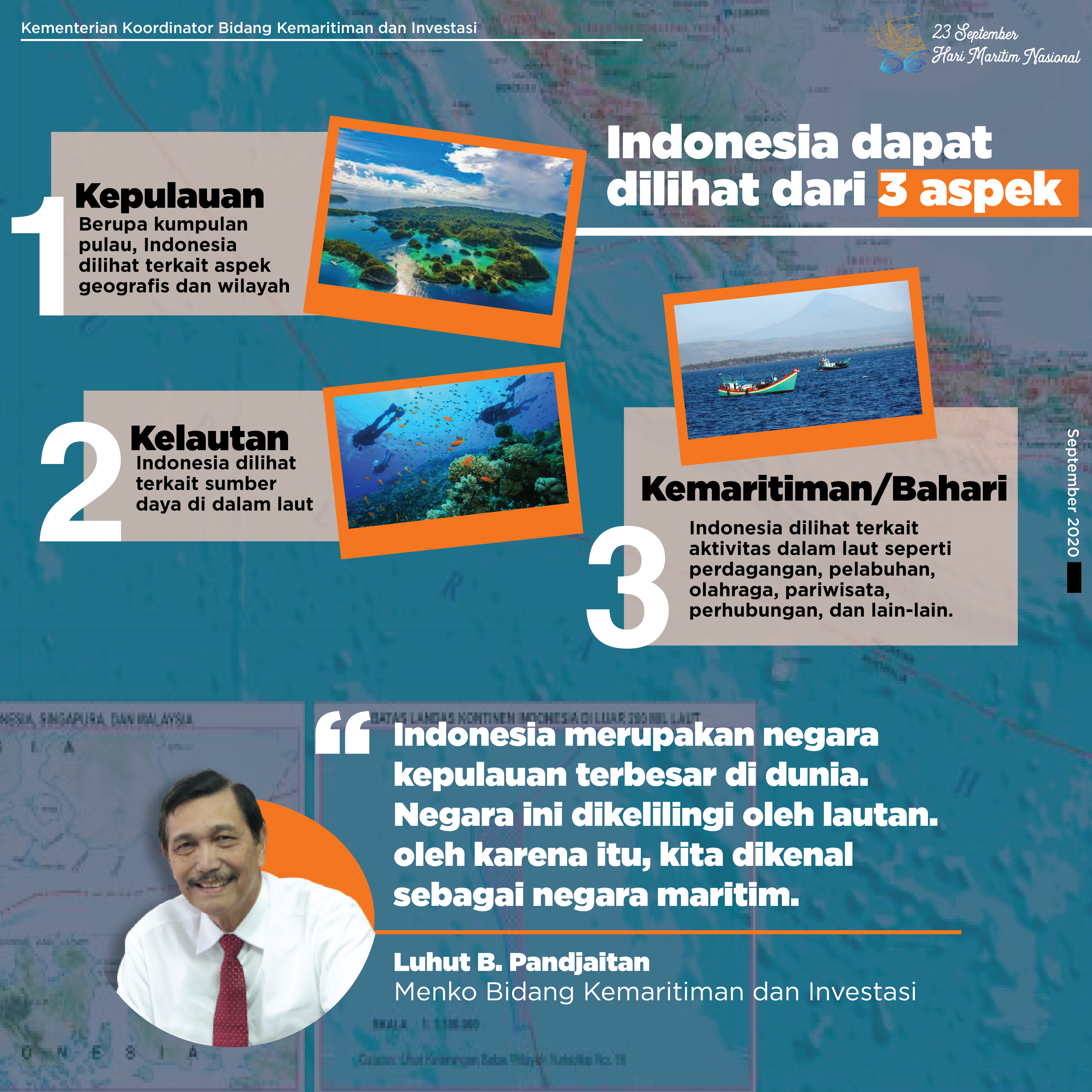 Dua pertiga wilayah indonesia berupa lautan sehingga indonesia disebut sebagai negara
